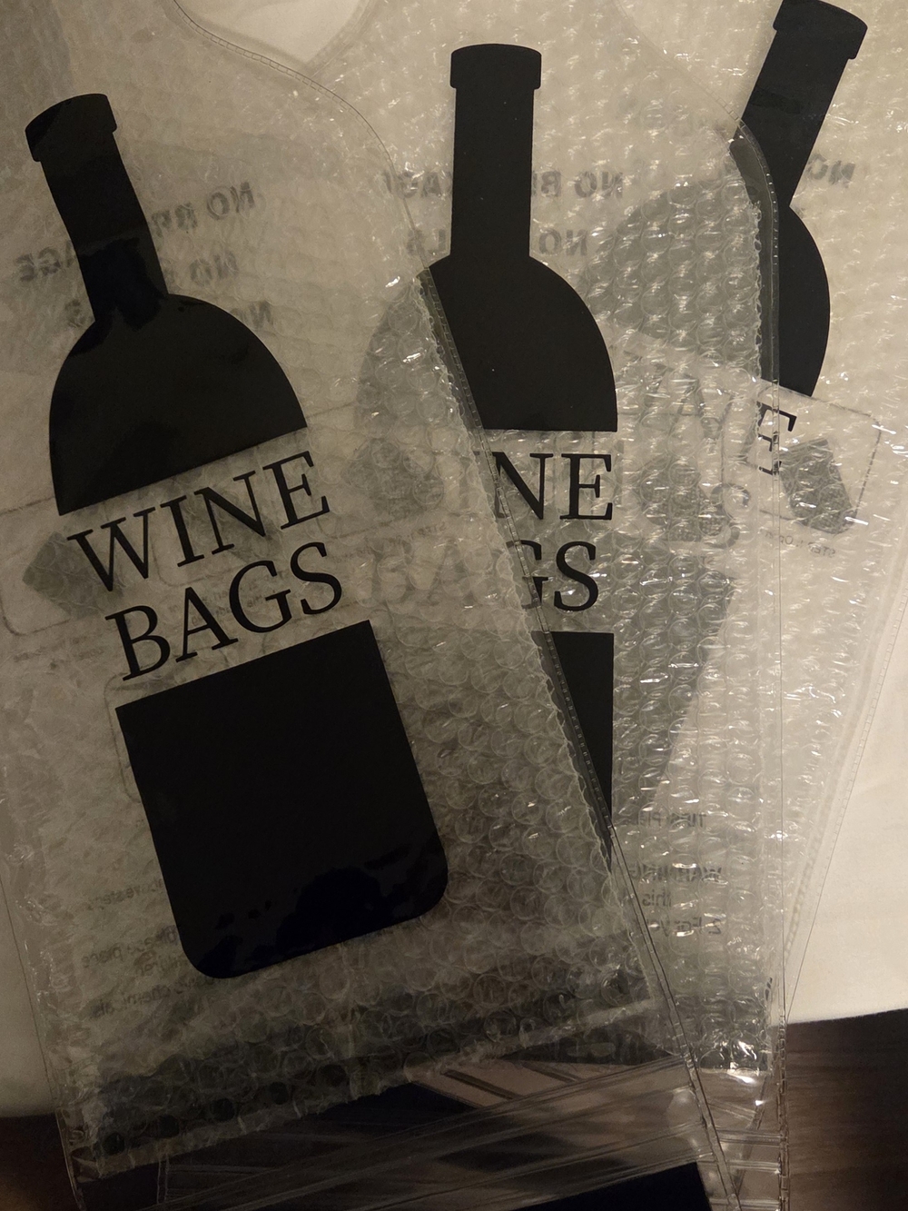 Set Of 3! Clear Black Graphic Bottle Travel Carrier - Suitcase Bags